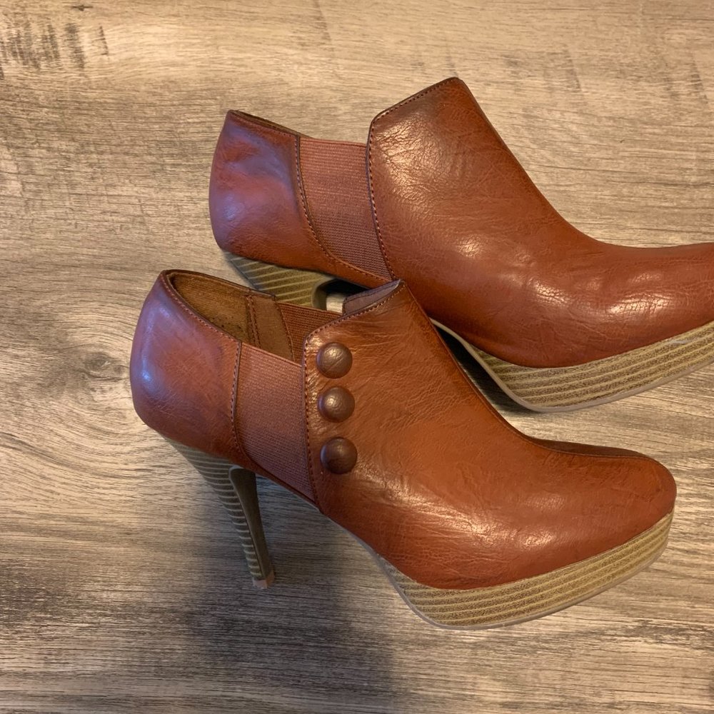 Unlisted Brown Ankle High Heel Boots